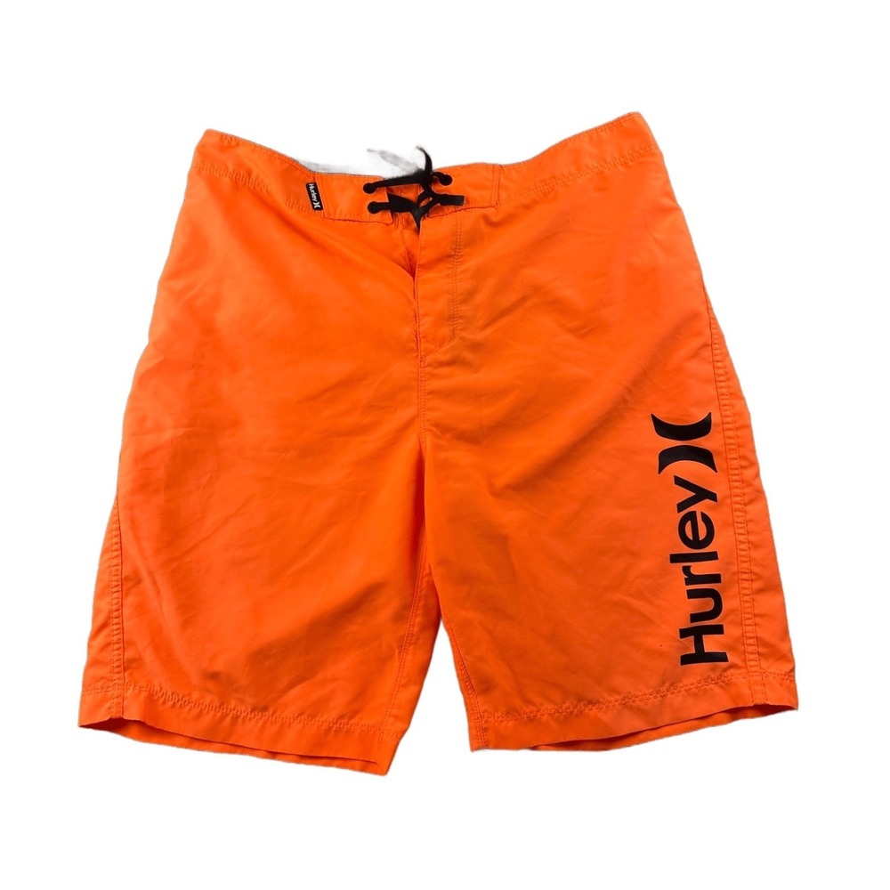 Hurley Board Shorts Mens 32 Orange One and Only 2.0 Logo Print Beach Surf Coast